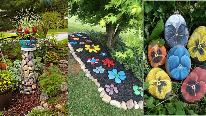 Easy and Fun Painted Pebble Garden Art Ideas