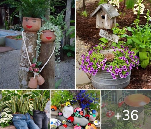 34 Gorgeous DIY Outdoor Decorations Made from Recycled Materials