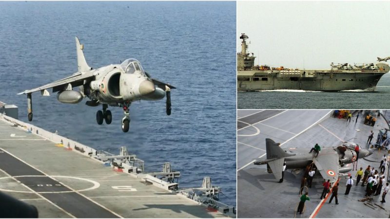 Sea Harrier Soars: Thrilling Takeoff from INS Viraat During Goa Naval Exercise (2005)