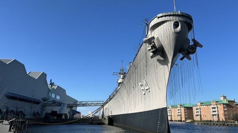USS Wisconsin (BB-64) at Norfolk Center: A US Navy Legend in the Heart of the City